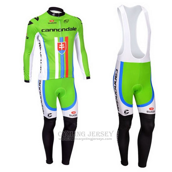 2013 Cycling Jersey Cannondale Champion Slovakia Long Sleeve and Bib Tight